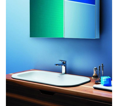 Раковина Azzurra Glaze 69х38 см без отверстия GLLI06938000BI