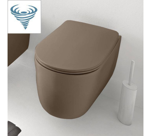 Унитаз подвесной безободковый Kerasan Nolita 55х35 см Tornado с креплениями WB9N Bruno matt 531588