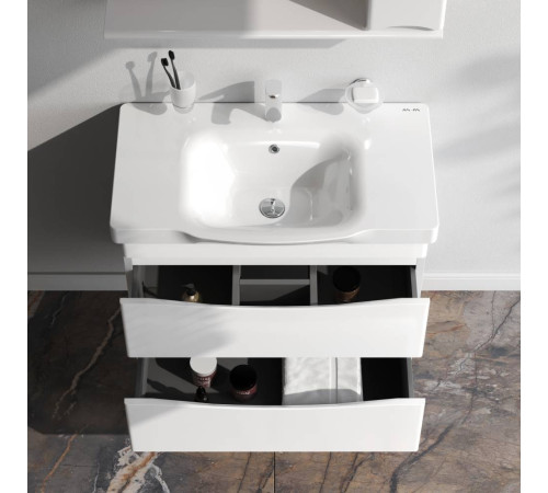 Тумба под раковину подвесная AM.PM Like 80 см 2 ящика белый глянец M80FHX0802WG