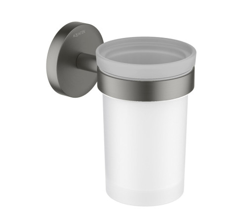 Стакан с держателем Aquanet Европа оружейная сталь AQ4104BGM