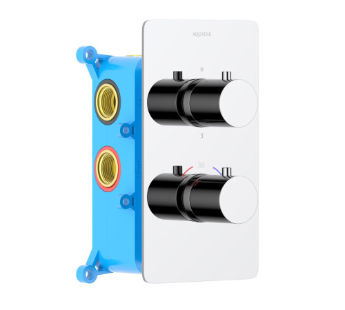 Смеситель термостатический для ванны Aquanet Европа 3 режима комплект со скрытой частью хром AQ1393CR