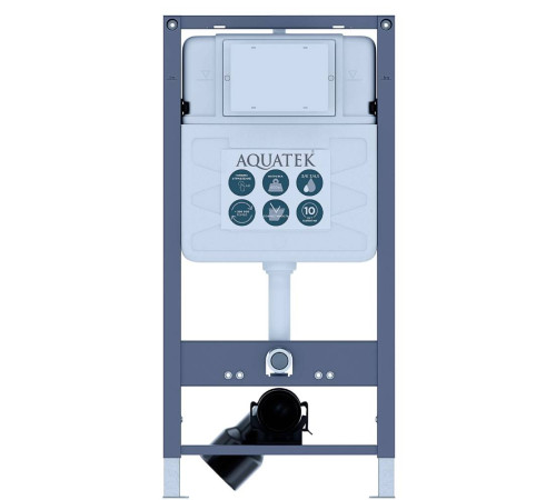 Инсталляция для подвесного унитаза Aquatek Pneumo S50 пневматическая со звукоизоляционной прокладкой INSP-0000001