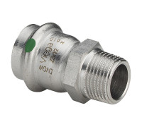Переходник Viega Sanpress Inox 1/2х15 мм нержавеющая сталь 436445