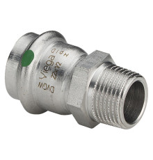 Переходник Viega Sanpress Inox 1/2х15 мм нержавеющая сталь 436445