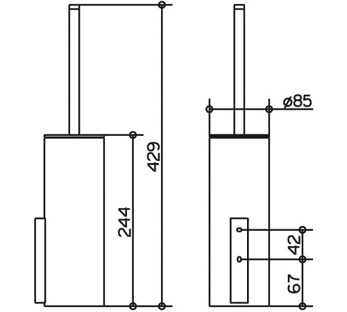 Хрустальная колба для туалетного ершика KEUCO EDITION 400 матовая хром 11564009000