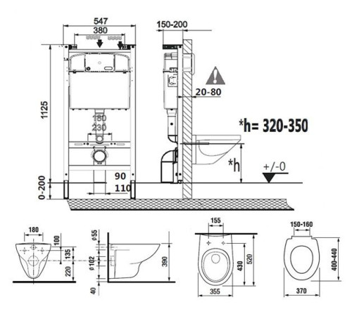 Комплект инсталляция с унитазом Roca Mateo 4 в 1 микролифт 893100010