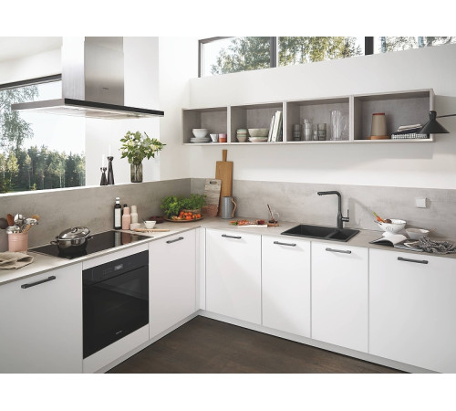 Мойка кухонная композитная GROHE K500 2 чаши 555x460 мм черный гранит 31648AP0