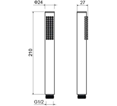 Ручной душ Aquanet Европа 1jet матовый черный AQ2002MB
