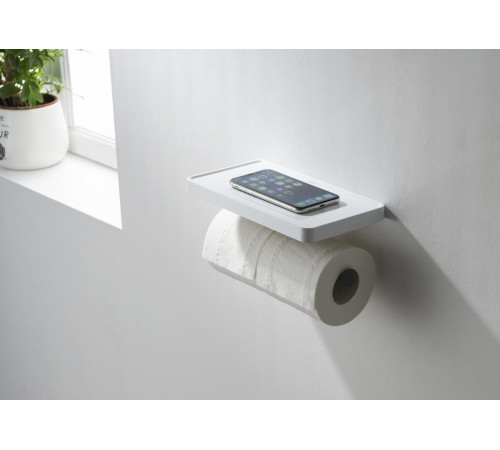 Бумагодержатель двойной с полкой Aquanet Europa матовый черный AQ4919MB