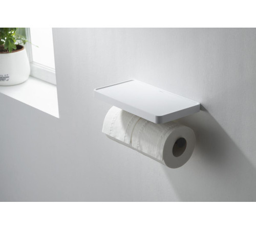 Бумагодержатель двойной с полкой Aquanet Europa матовый черный AQ4919MB