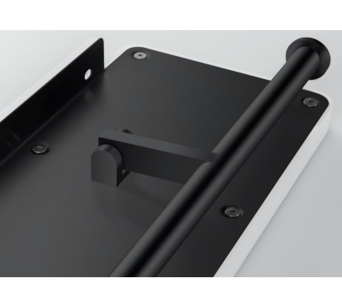 Бумагодержатель двойной с полкой Aquanet Europa матовый черный AQ4919MB