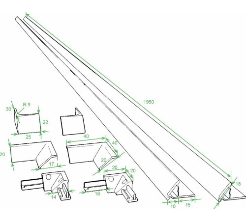Комплект декоративных бордюров для ванн и поддонов Top Dekor 195 см белый глянцевый DEKOR-0000001