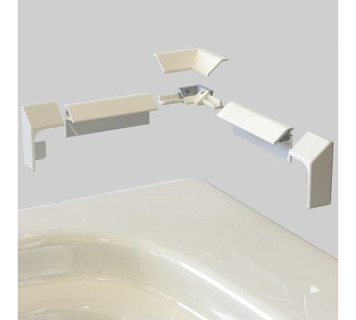 Комплект декоративных бордюров для ванн и поддонов Top Dekor 195 см белый глянцевый DEKOR-0000001