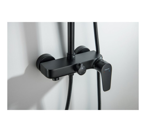 Душевая система со смесителем для ванны Aquanet Бетта 220 мм матовый черный AQ2140MB