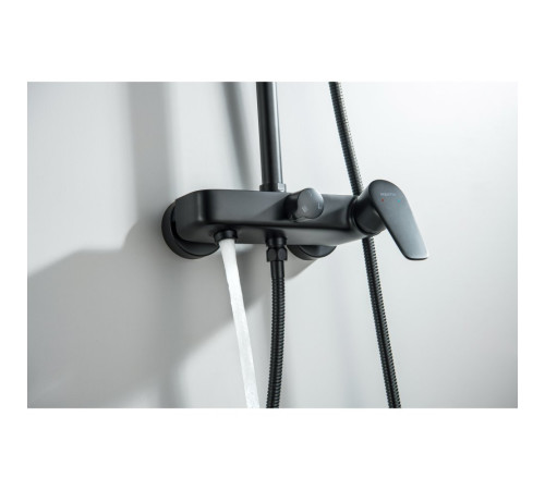 Душевая система со смесителем для ванны Aquanet Бетта 220 мм матовый черный AQ2140MB