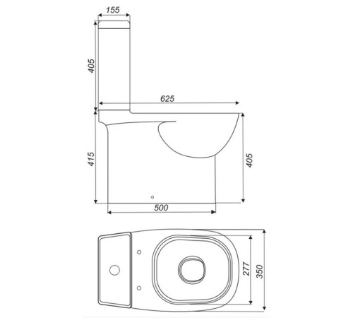 Унитаз-компакт Salini Quadro Slim белый WC.CC/Quadro/2-SlimDM/WHT.G/S1