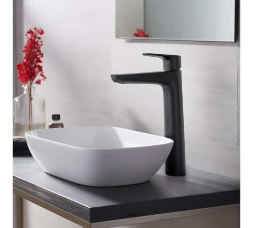 Смеситель для раковины Aquanet Бетта высокий 230 мм матовый черный AQ1104MB