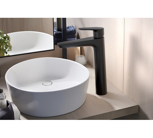 Смеситель для раковины Aquanet Бетта высокий 230 мм матовый черный AQ1104MB