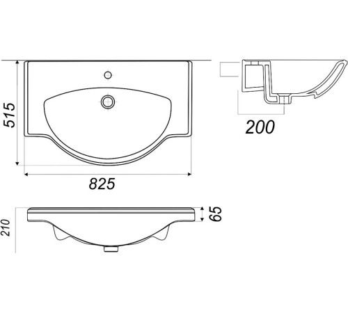 Умывальник VitrA Classic Luxe 80 Белый WB.FN/Classic/80-C/WHT.G/S1