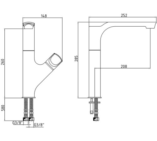 Смеситель для кухни Bravat MYRA белый хром 104118063EX
