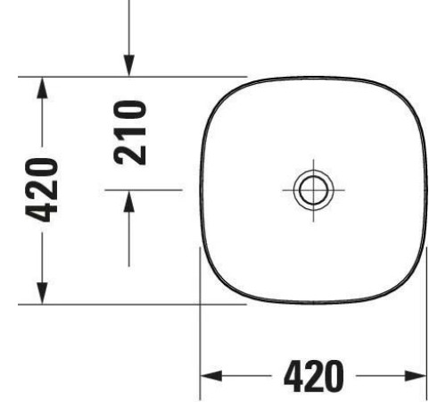 Раковина Duravit Zencha 420х420 мм шлифованная без перелива 2373420079