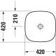 Раковина Duravit Zencha 420х420 мм шлифованная без перелива 2373420079