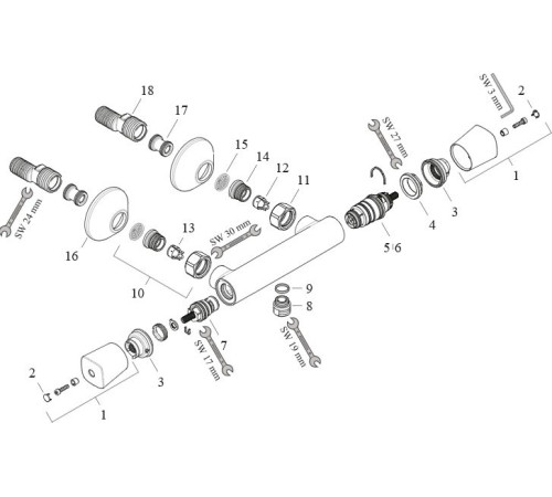 Смеситель для душа термостатический Hansgrohe Ecostat Universal 13122000