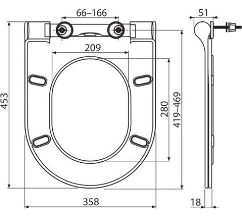 Сиденье для унитаза RAVAK Uni Chrome Slim белое X01550