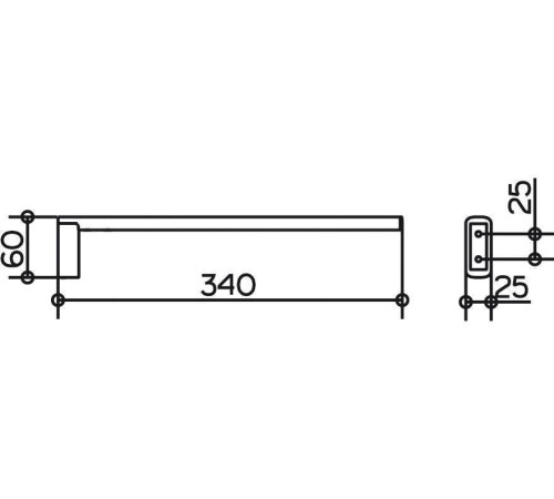 Полотенцедержатель KEUCO EDITION 400 340 мм одинарный неповоротный хром 11522010000
