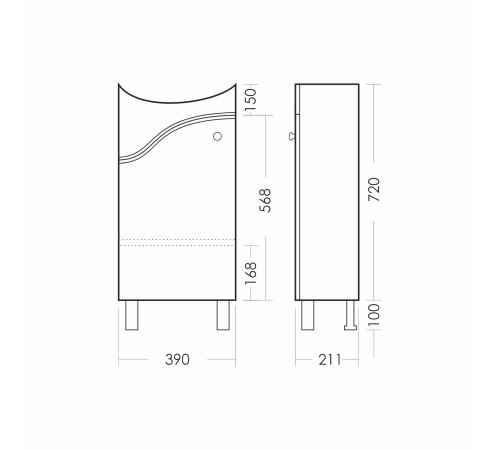 Тумба напольная Santek Манго 02 390х720х211 мм MNGSACW400110F1