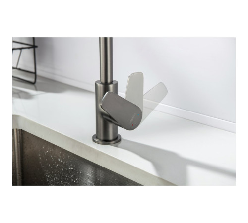 Смеситель для кухни Aquanet Betta оружейная сталь AQ1182BGM