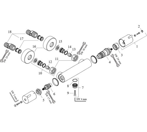 Смеситель для душа термостатический Hansgrohe Ecostat 1001 CL 13211000