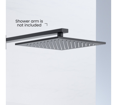 Верхний душ Aquanet AQ2076MB квадратный 250х250х7 мм матовый черный AQ2076MB