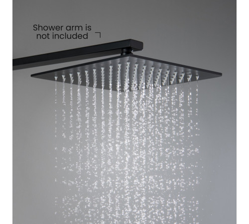 Верхний душ Aquanet AQ2076MB квадратный 250х250х7 мм матовый черный AQ2076MB