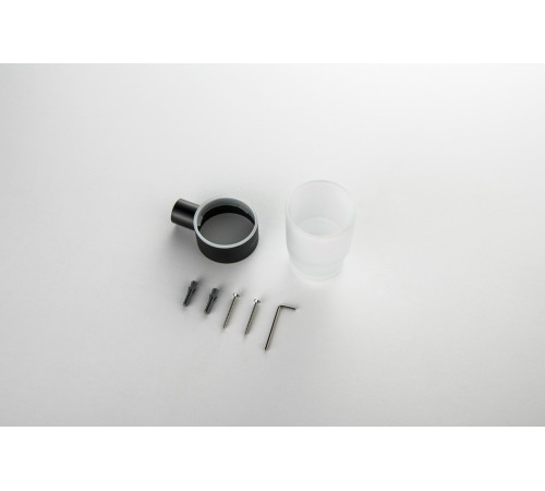 Стакан с держателем Aquatek Лира матовый черный AQ4404MB