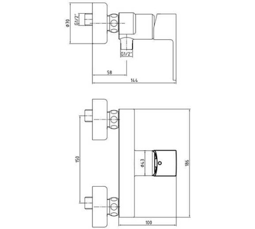 Смеситель для душа TOPAZ Nita 102154026EX
