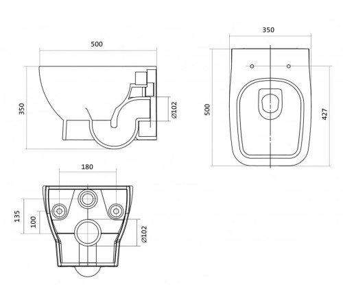 Комплект инсталляция с подвесным унитазом Santek Нео черная матовая панель 1.WH50.1.776