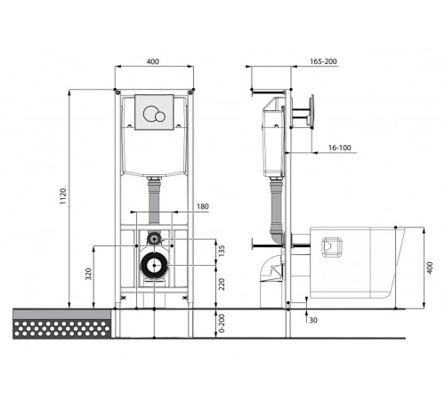 Комплект инсталляция с подвесным унитазом Santek Нео черная матовая панель 1.WH50.1.776
