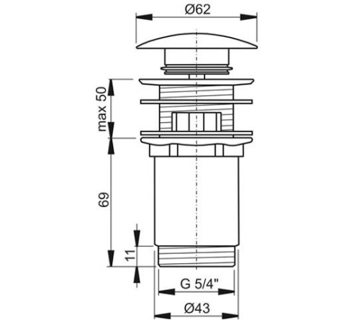 Слив для умывальника RAVAK Click-Clack черный X01748