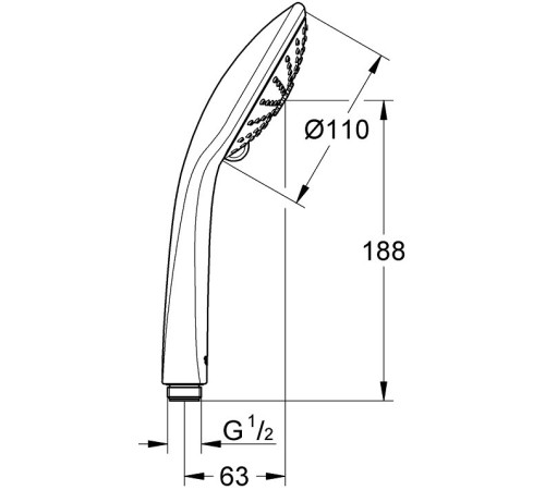 Ручной душ GROHE Euphoria Massage 110 III 3 режима хром 27239001