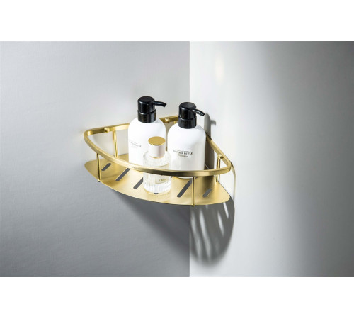 Полка угловая Aquanet шлифованное золото AQ4926BG