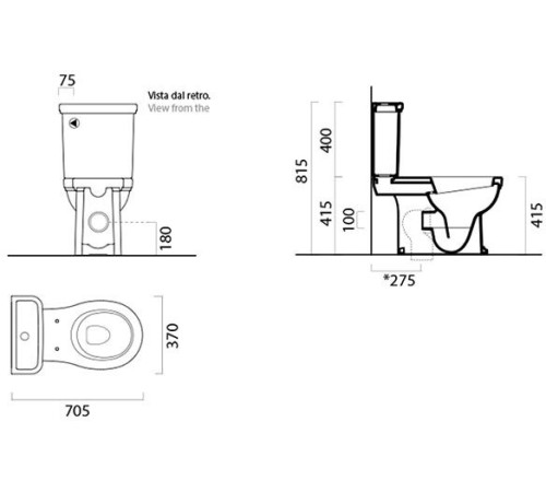 Бачок для унитаза Kerasan Classic напольный белый 878111
