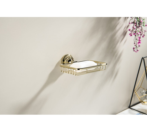 Мыльница-решетка Aquanet Классик полированное золото AQ4533PG