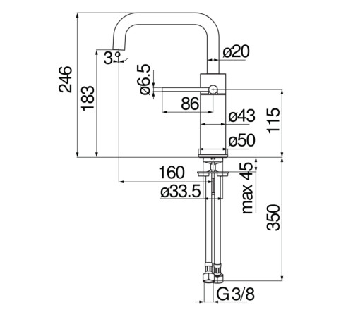 Смеситель для раковины Nobili Velis красное золото VE125118/3RCP