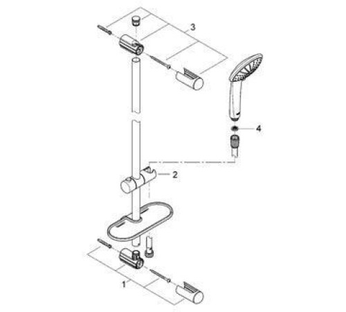 Душевой гарнитур GROHE Euphoria 110 II штанга 600 мм шланг 1750 мм хром 27230001