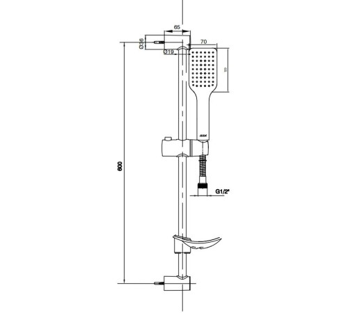 Душевой гарнитур TOPAZ TIERA 60 см 102146029EX