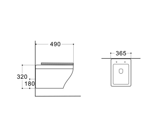 Унитаз подвесной безободковый Aquanet Amadeo 490x360x320 мм с сиденьем микролифт AQ1180-00