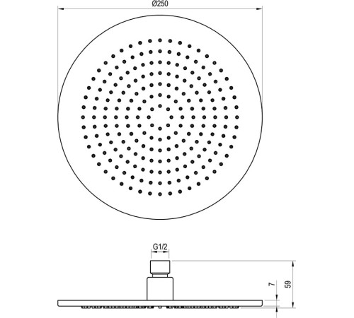 Верхний душ RAVAK 980.60 RGB 250 мм латунь Розовое золото X07P711