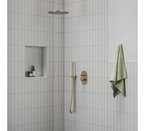 Верхний душ RAVAK 980.60 RGB 250 мм латунь Розовое золото X07P711