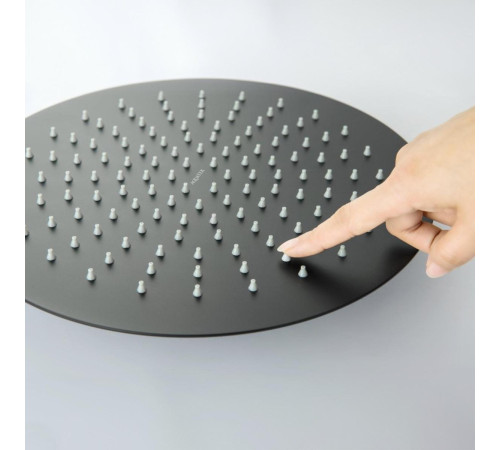 Верхний душ Aquanet AQ2075MB круглый 300х2 мм матовый черный AQ2075MB